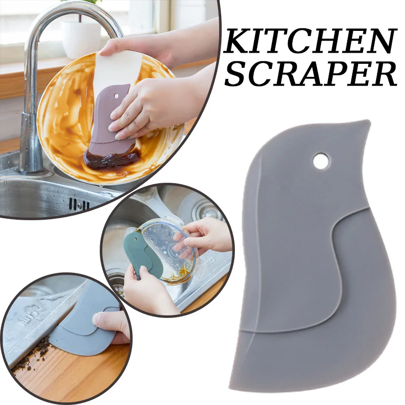 Multi-function Soft Blade Scraper Penguin Baking Scraper Oil Plate Stove Oil Stains Cleaning Tool Kitchen Accessory VIE LENTE
