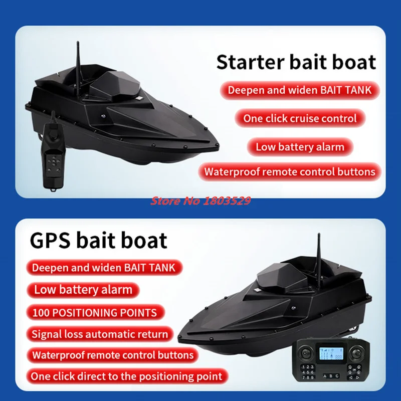 100GPS Positioning Waterproof Remote Control RC Bait Boat 500M 2KG Speed Cruise Big Large Hopper 100points GPS Nesting Boat Toys 6