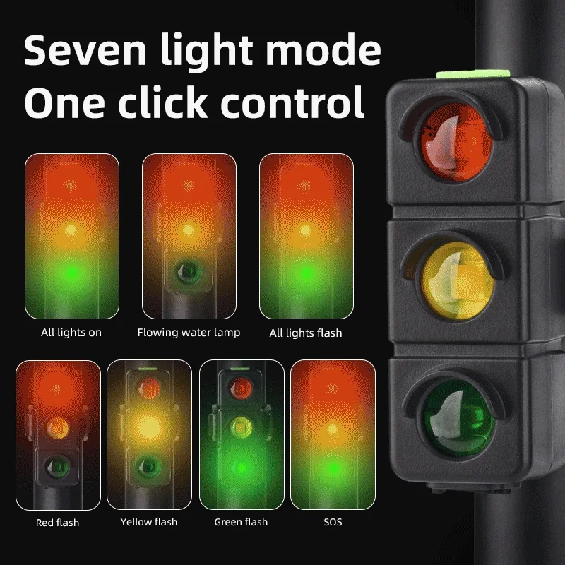 COBA LED Bicycle Taillight Red Blue Green Caution Emergency Police Light Clip USB Rechargeable Cycling Flashing Warning