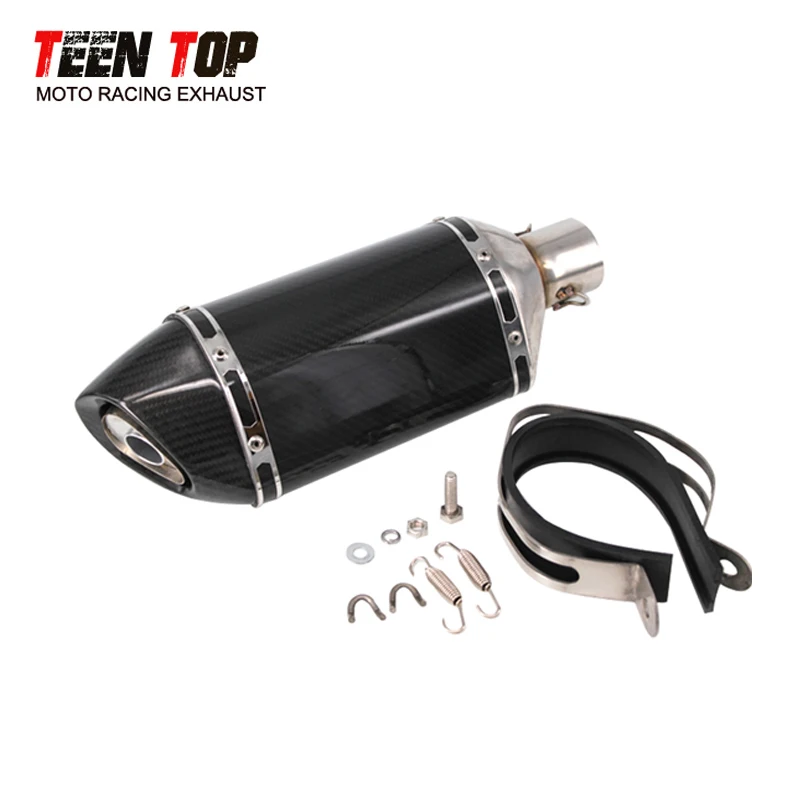Real Carbon Fiber Exhaust with DB Killer 370mm Universal Motorcycle Exhust System For KTM Duke390 Duke 690 Duke 790 890DV Elbow - Image 6