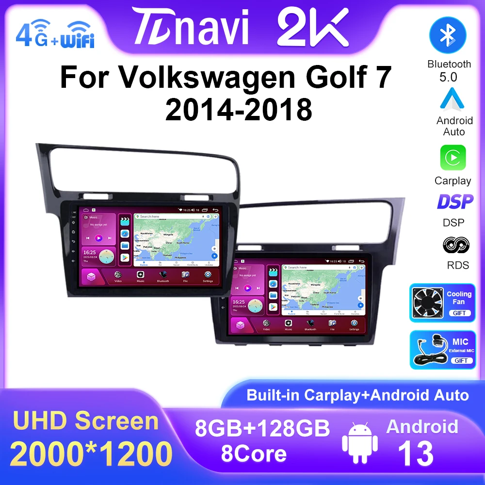 

Мультимедийная магнитола для VW Volkswagen Golf 7 10,1-2014, 2018 дюйма, Android 13