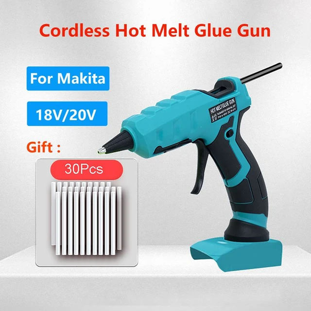 50W Cordless Hot Melt Glue Gun with 30Pcs 7mm Glue Sticks For