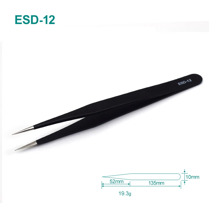ESD Anti Static Tweezers 6pcs for Phone Repair Soldering SMD Electronics tweezer tool soldering tweezers phone repair tweezers precision tweezers