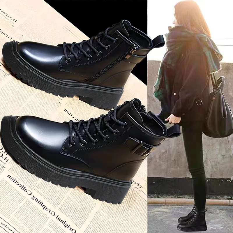 

Женские ботильоны на плоской подошве, белые однотонные ботинки с круглым носком, на резиновой подошве, в стиле «лолита», для осени, 2023