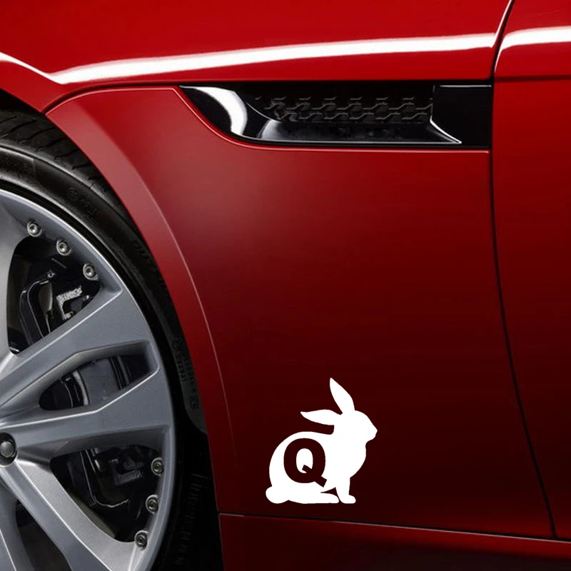Z167# Car Sticker Cartoon Fun Rabbit Q Waterproof Vinyl