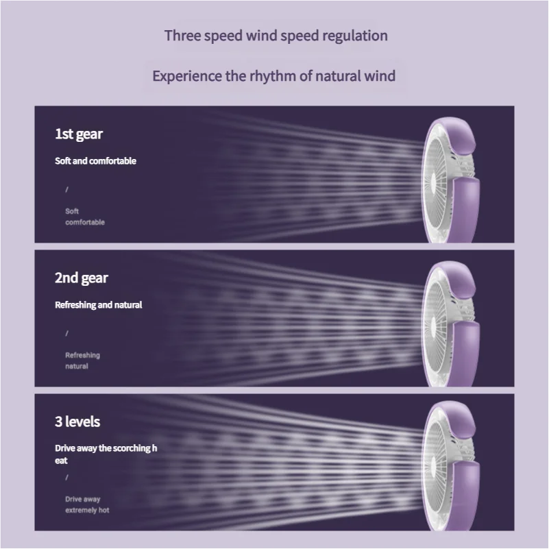 New Design Hot Selling 2 in 1 Multifunctional Moon Shape Portable Adjustable Rechargeable 3 Speed Table Fan with LED Light