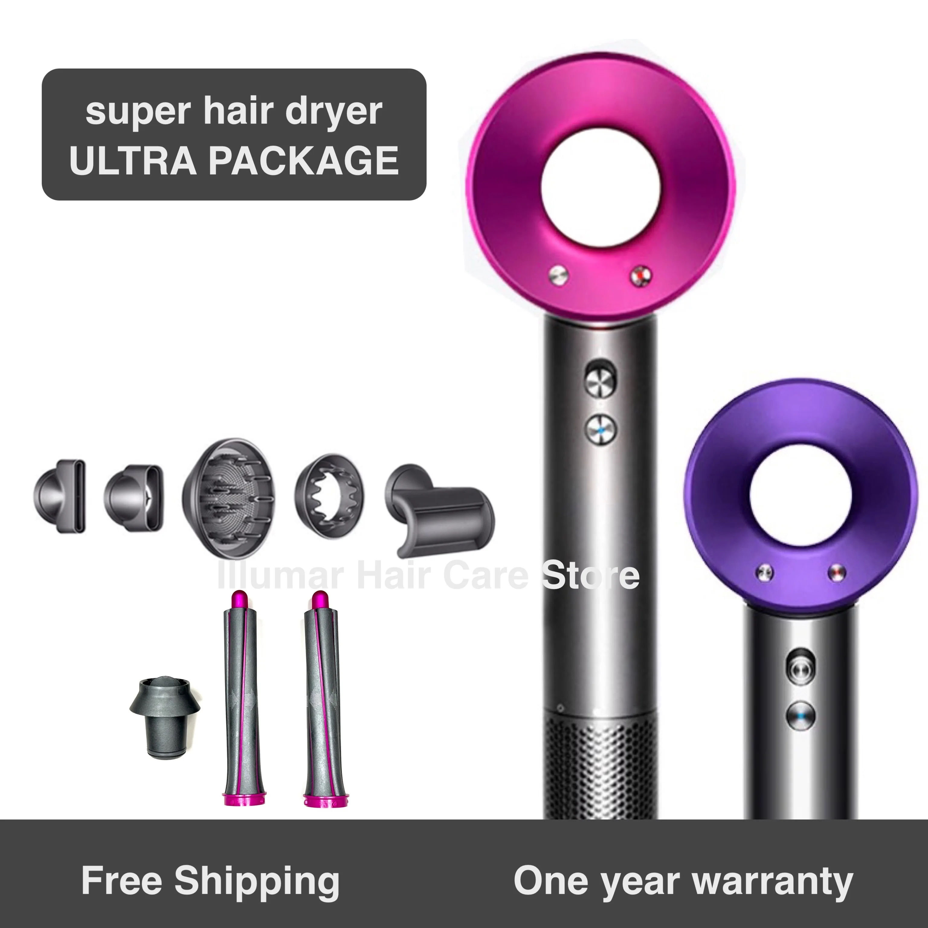 Super Hair Dryer For Hair Ultra Package Professional Hairdryers With Curling Attachment Flyaway