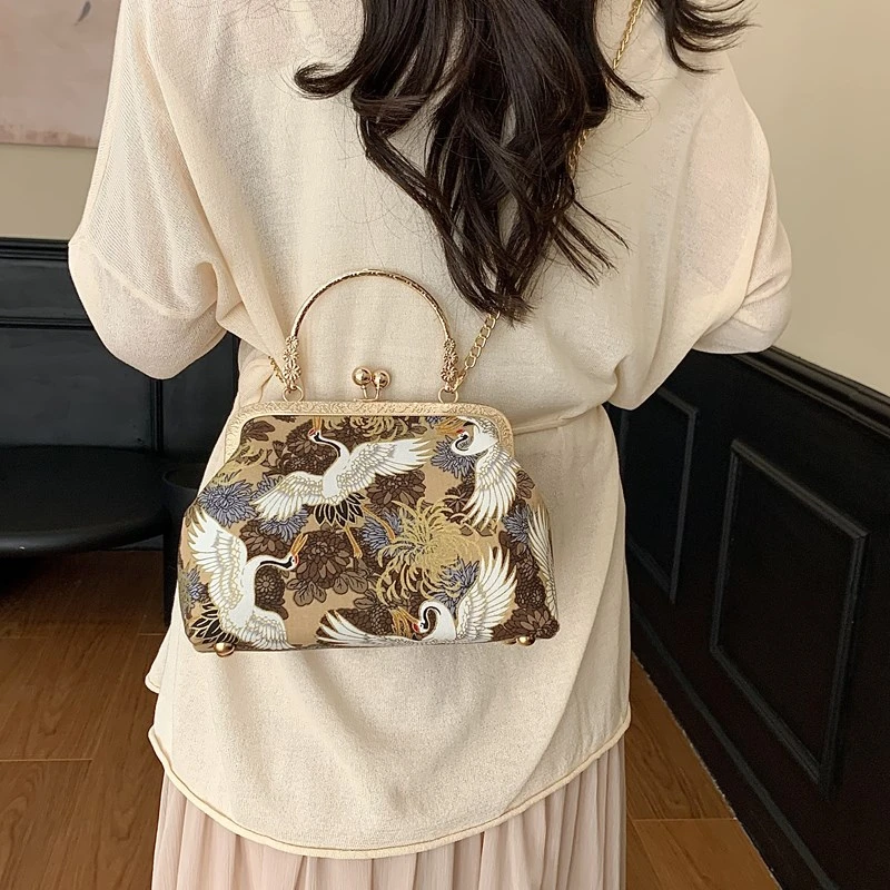 Silk Embroidery Patchwork Crossbody Bag - National Style Fashion Handbag