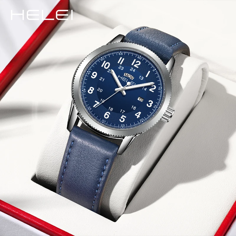 HELEI fashion digital dial men's quartz watch waterproof luminous wristwatch fashion quartz watch high quality men's watches