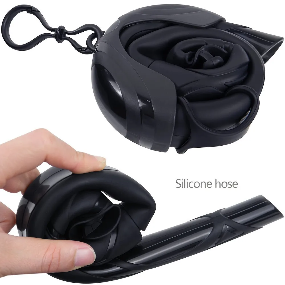 Soft Silicone Diving Snorkel Portable Foldable Wet Scuba With Storage Case Top Valve for Freediving Spearfishing Swimming