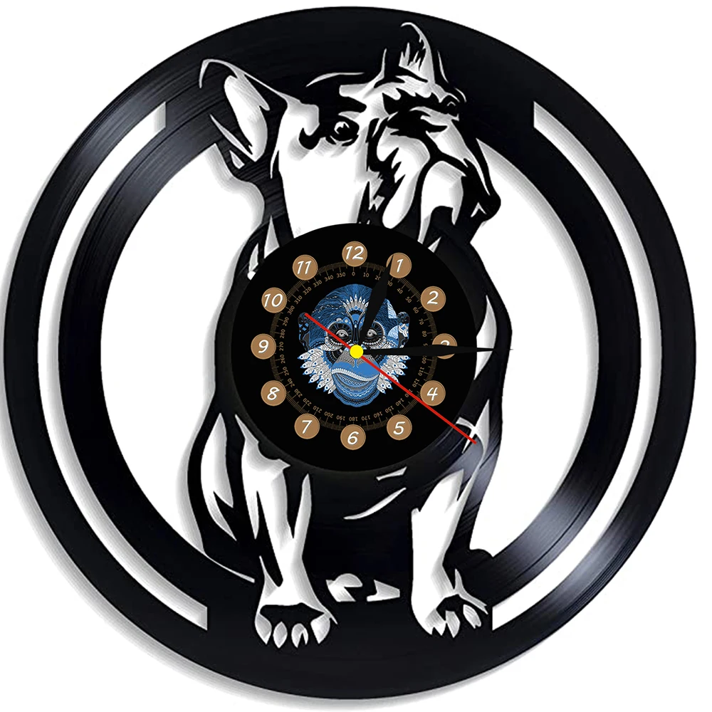 

Vinyl Record Wall Clock Modern Design I Love Dog Animal Vinyl Wall Clock Hanging Watch Home Decor Gifts for Dog Lovers 12 inch