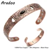 ARADOO Onyx  Pure Copper Bracelet Neodymium Magnet Open Cuff 3500 Gauss Magnetic Therapy Bangles 4