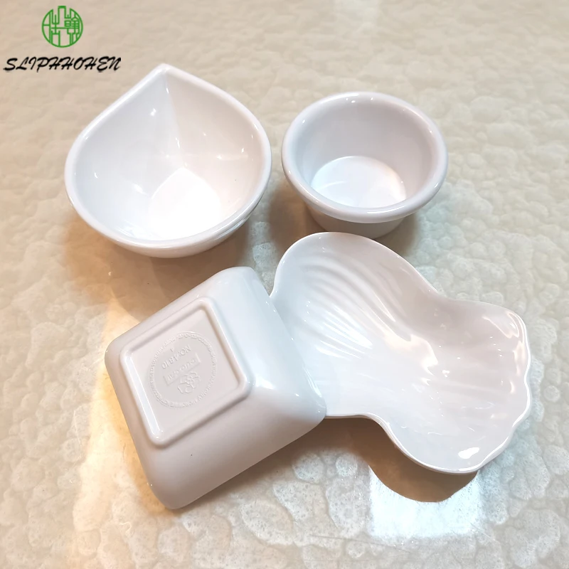 Salmon Naked Mustard Sauce Dish Fashion Restaurant Melamine Imitation Porcelain White Dinnerware Dinner Plate