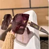 Rimeless Polarized Sunglasses Women Oversized Square Sun Glasses Ladies UV400 Classic Goggle Oculos De Sol Feminino