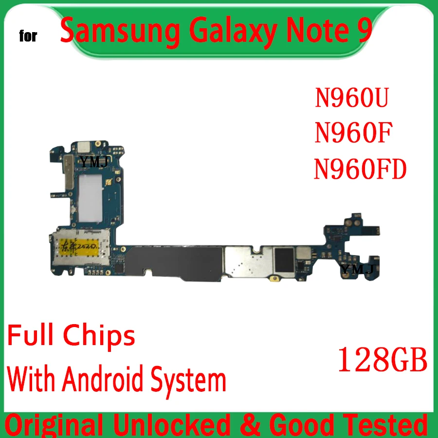 

Full Unlocked Mainboard For Samsung Galaxy Note 9 N960F N960FD N960U Motherboard with Android System Plate Original Good Tested