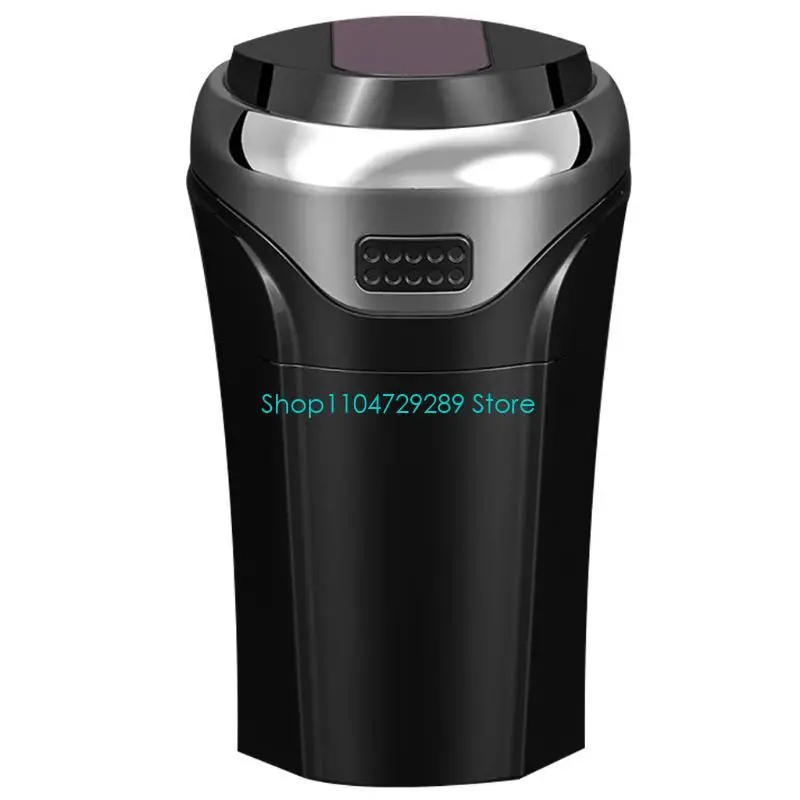 야외 여행을위한 라이터 LED 푸른 빛이있는 뚜껑이있는 D8KE 휴대용 재떨이 홈 간편한 USB 전원 공급 장치