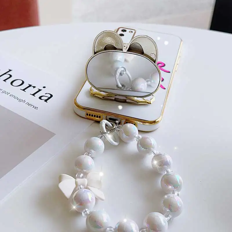 Charming Floral Phone Accessory Set: Case, Lanyard & Rabbit Stand