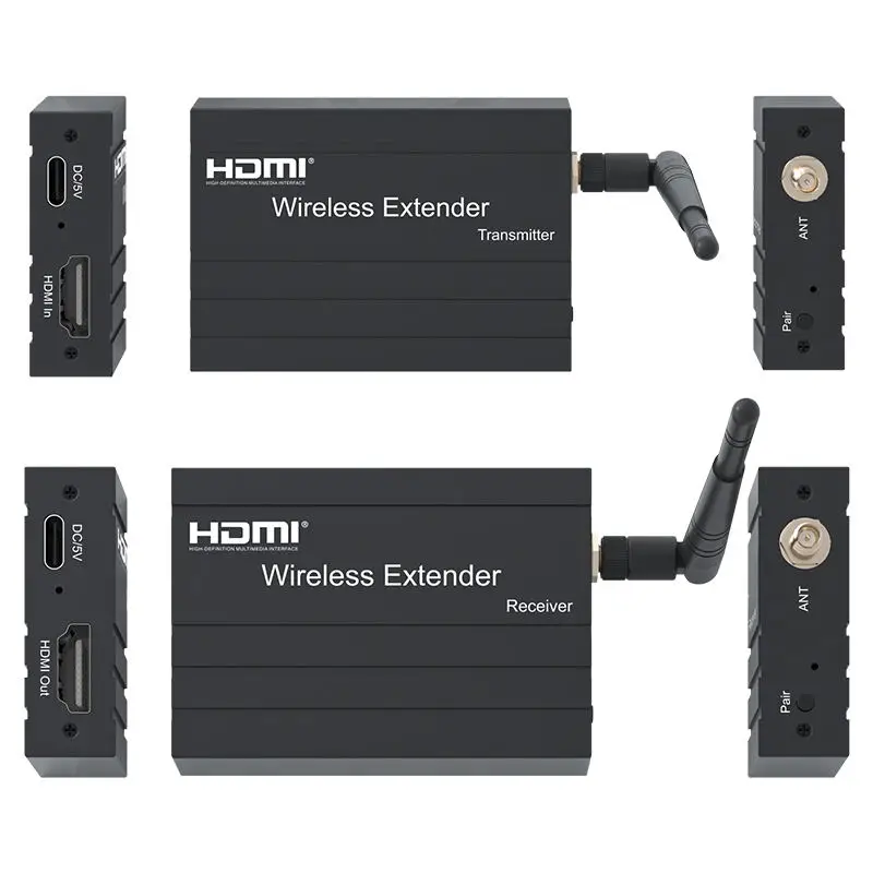 200M 무선 HDMI 익스텐더 1080P 5GHz HDMI 비디오 송신기 및 수신기 익스텐더 화면 공유 PC Loptop 용 무선 디스플레이