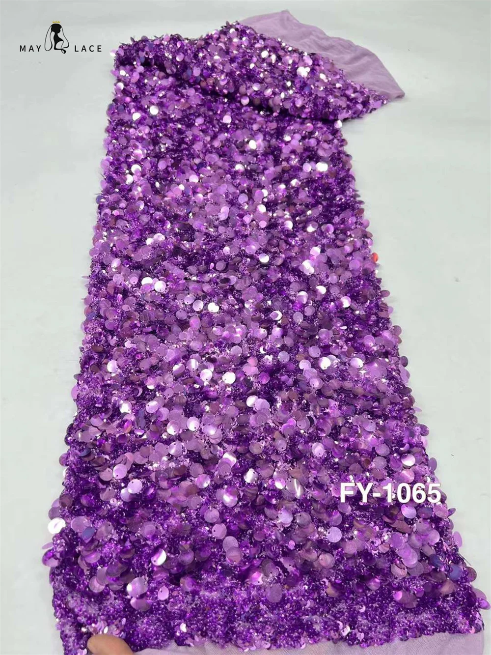 

High-End Sequins Embroidery French Mesh Lace Fabric Latest African Mesh Tulle Lace Fabric Nigeira for Party Wedding Dress Sewing