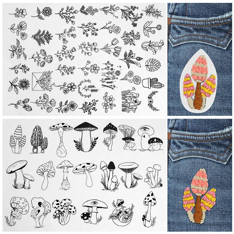 A variety of patterns embroidery cloth stickers hand embroidery DIY material bag hand live water soluble