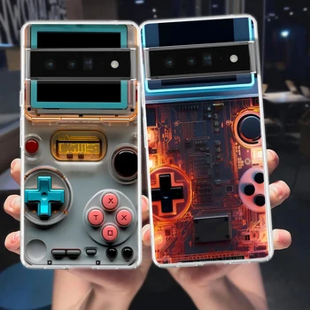 Videogioco Boy Vintage GamePad custodia per telefono Cover per Google Pixel 8 7 6 5 4 4XL Silicone 7A 6A 5A 4A 3A 3AXLPro guscio trasparente