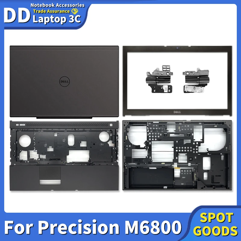 

New Laptop LCD Back Cover For Dell Precision M6800 LCD Front Bezel/Hinges/Palmrest/Bottom Case 0VVHJD 06JTWK 0JWPYX 0Y7TTV Brown