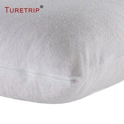 Waterproof Cotton Terry Pillow Protector with Zipper - Bedbug Proof & Hypoallergenic - 50x70cm (White)