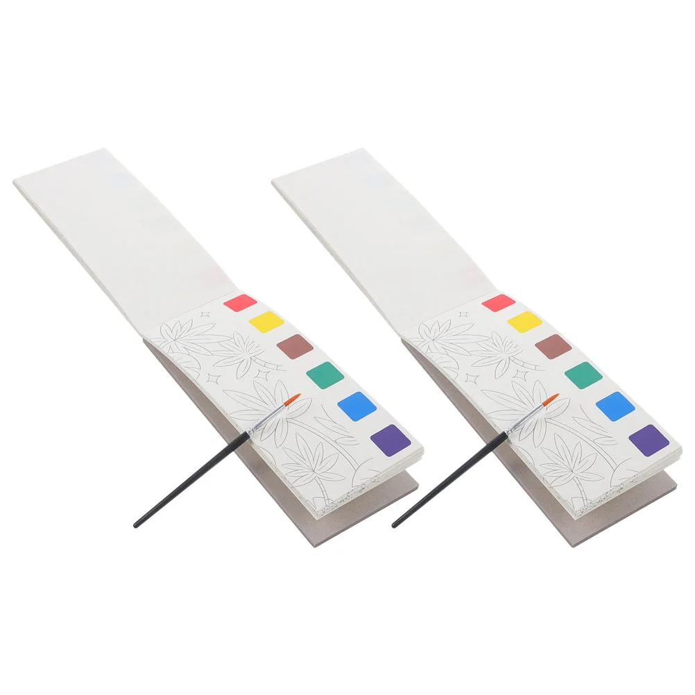 

2 Books Painting Book Watercolor Paper Kids Watercolor Coloring Book Painting Paper Watercolor for Toddlers