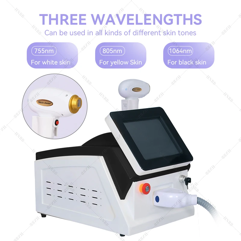 Wavelength 808nm Diode Laser Hair Remover Painless Effective Hair Removal Machine with 755nm 808nm 1064nm for All Skin