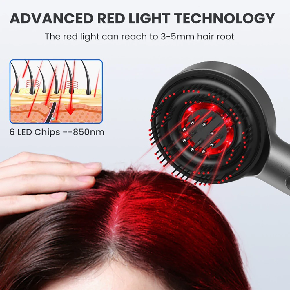 Electric Massage Comb Hair Growth Comb EMS Micro Electric Vibration Hair Head Massage Relax Scalp Vibration Therapy