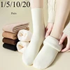 1/5/10/20 Pairs Women Winter Thicken Warm Short Socks Female Thermal Cashmere Wool Socks Nylon Snow Velvet Boots Home Floor Sock