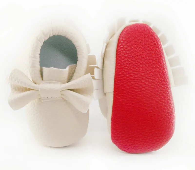 Bowknot Leather Baby Shoes Newborn Boy Girl Shoes Multicolor Toddler Red Soft Sole Anti-slip First Walkers Infant Newborn Moccas 5