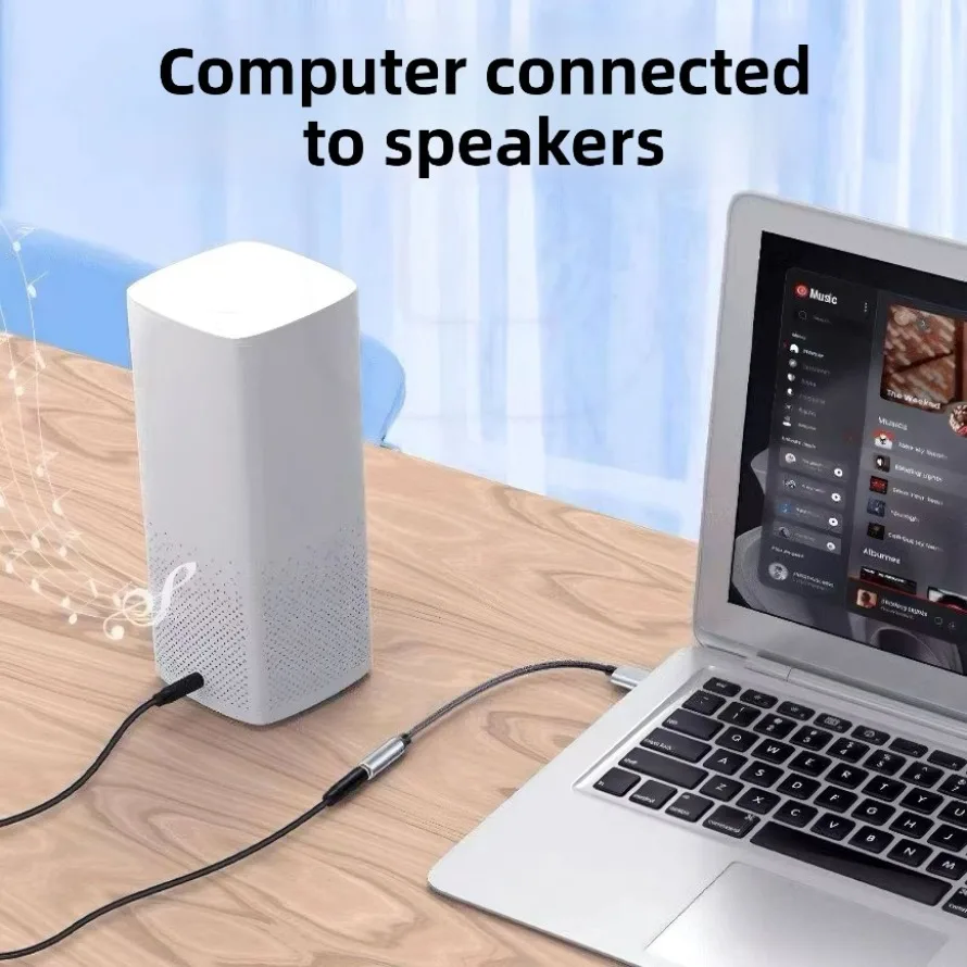 USB to 3.5mm Audio Jack Adapter - External Sound Card Converter for Headsets and Computers