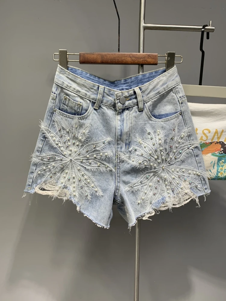 Female Blue Denim Shorts 2022 Summer 
