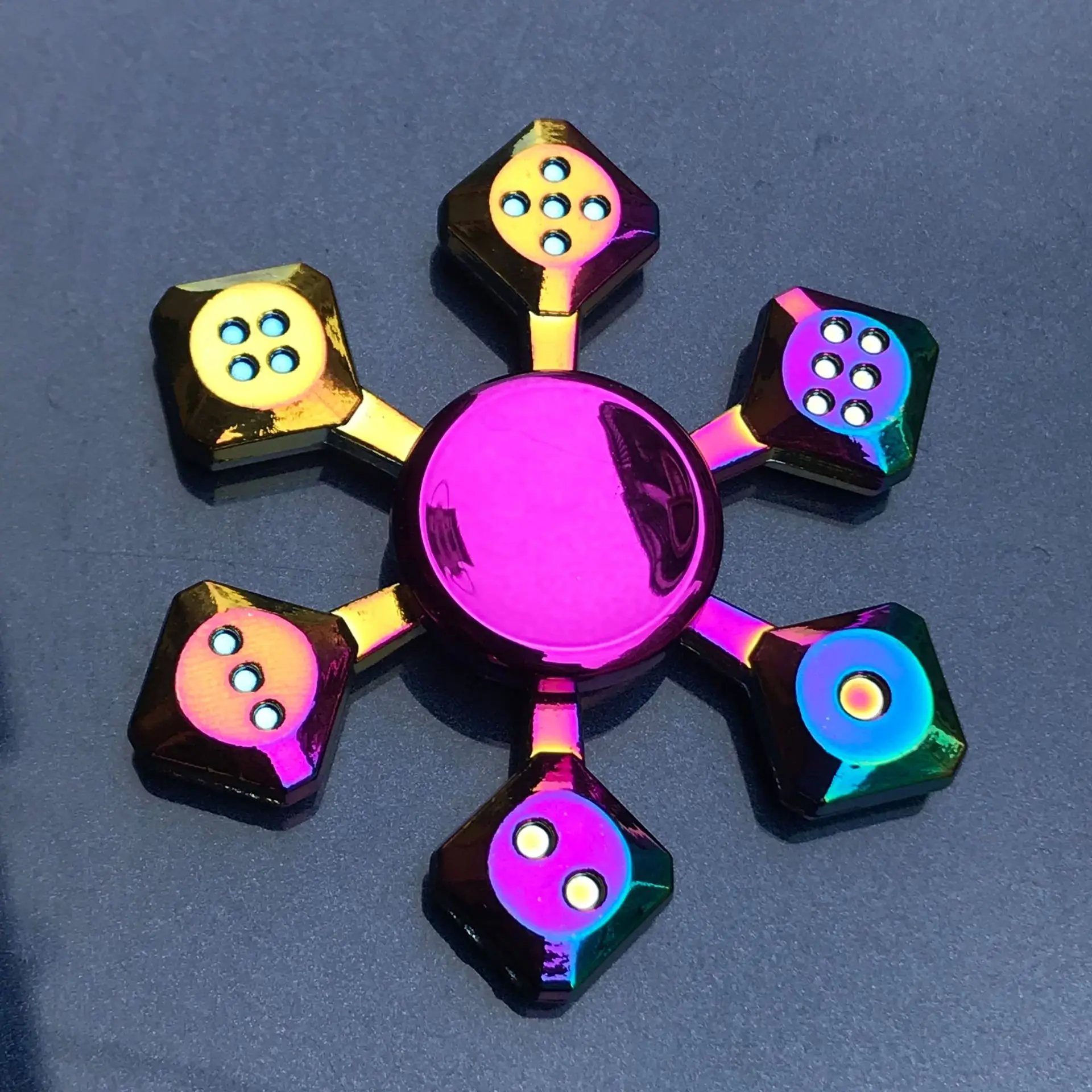 Vibrant Rainbow Metal Fidget Spinner - Stress Relief Toy