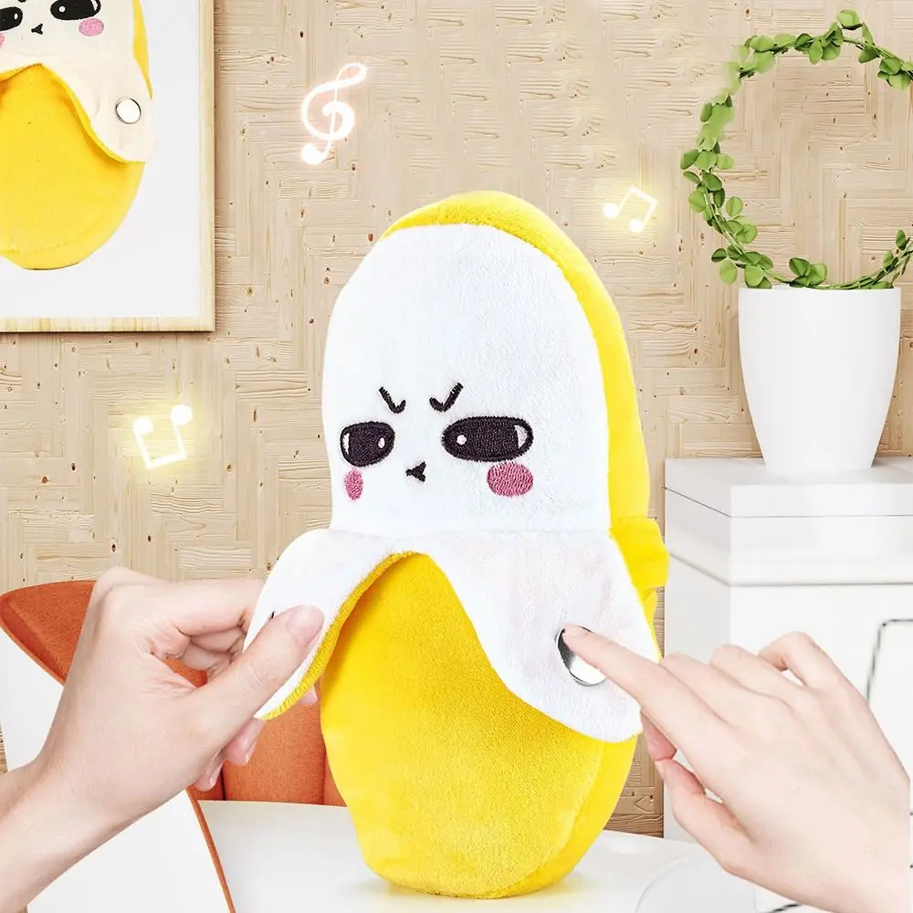 창의적인 과일 모양 메트로놈 귀여운 감각 자극 바나나 소리 삑삑이 인터랙티브 놀이 조인트 음악 리듬 봉제 인형