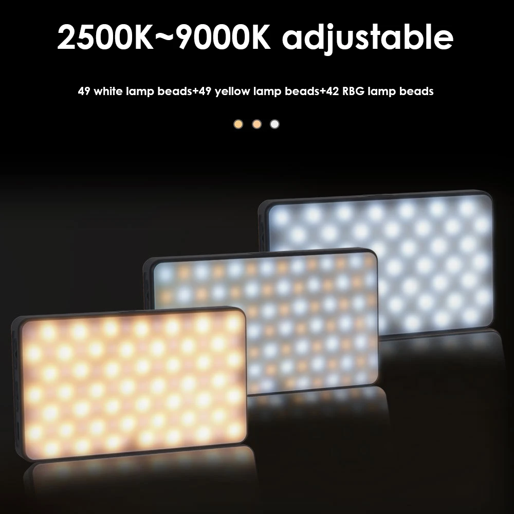 Ulanzi RGB LED 비디오 패널 라이트, 포켓 필 라이트, 밝기 조절, 라이브 스트리밍용 사진, LT002, 7 인치, 2500-9000K, 4000mAh