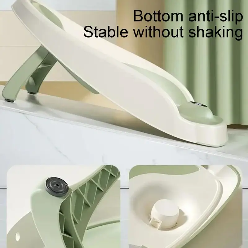 Baby Bath Support Pad Baby Bath Seat Baby Bath Tool Baby Bath Support Non-slip Soft Support Kids Shower Chair Drain Holes Temperature Sensing Ergonomic Baby Bathtub Seat