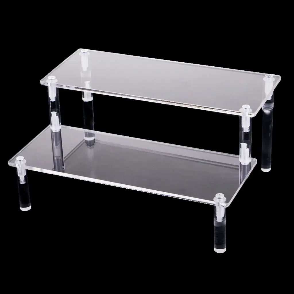 Transparent 2-Tier Acrylic Action Figures Character Display Stand