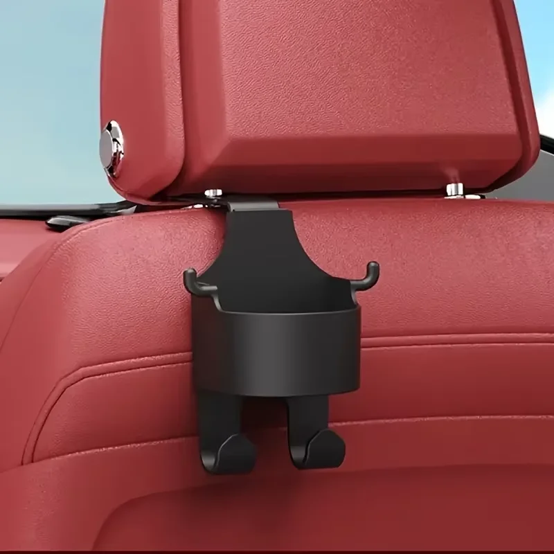 Multifunctional Car Storage Rack with Hooks and Cup Holder - Durable and Sturdy for Seat Back
