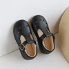 Autumn Kids Leather Shoes Solid Color Cut-outs Baby Girl Shoes Toddler Boys Shoes Infant Girls Sneakers Size 16-30 SMG209