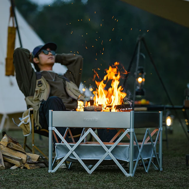 Modern Vas Tűz Gödrök Kültéri Fűtőkészülékekhez Grill Hordozható Kreatív Téli Szabadidős Kemping Tábortűz Keret - Image 4