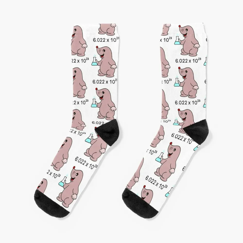 

Avogadro's Number Pun. Cute Mole Chemist Socks Crossfit winter thermal Boy Child Socks Women's