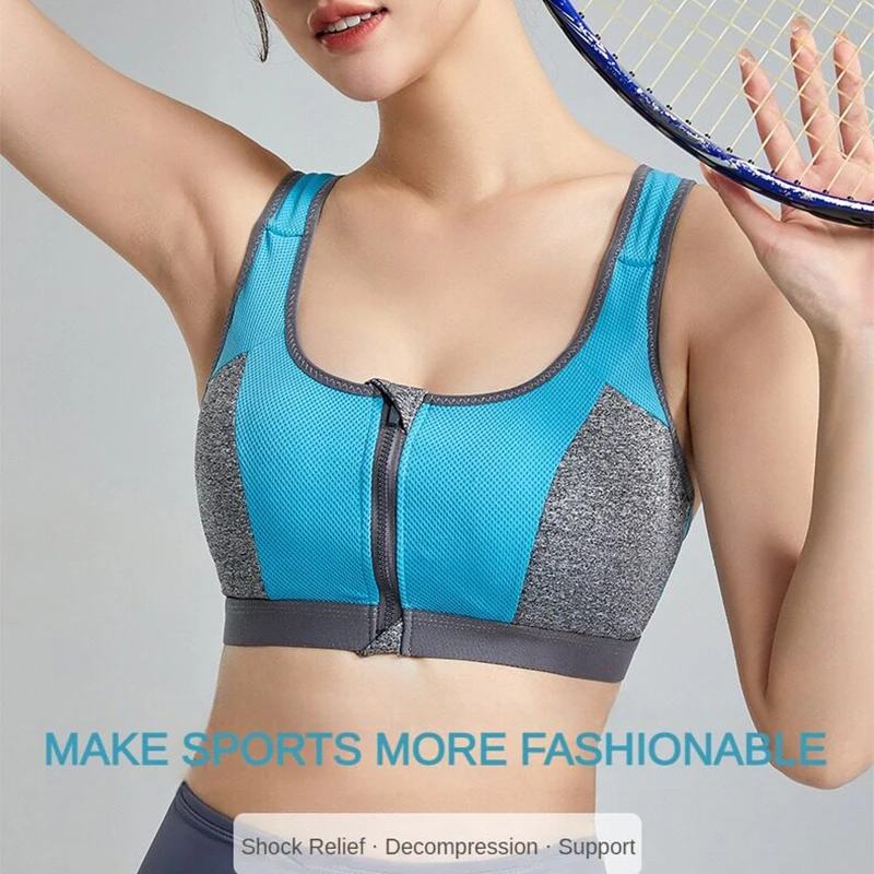 Womens Bra Yoga Sports Bra Top Shockproof Push Up Sportwear Workout Vest for Women Front Zipper Gym Running Underwear Jogging Fitness Bras womens bra