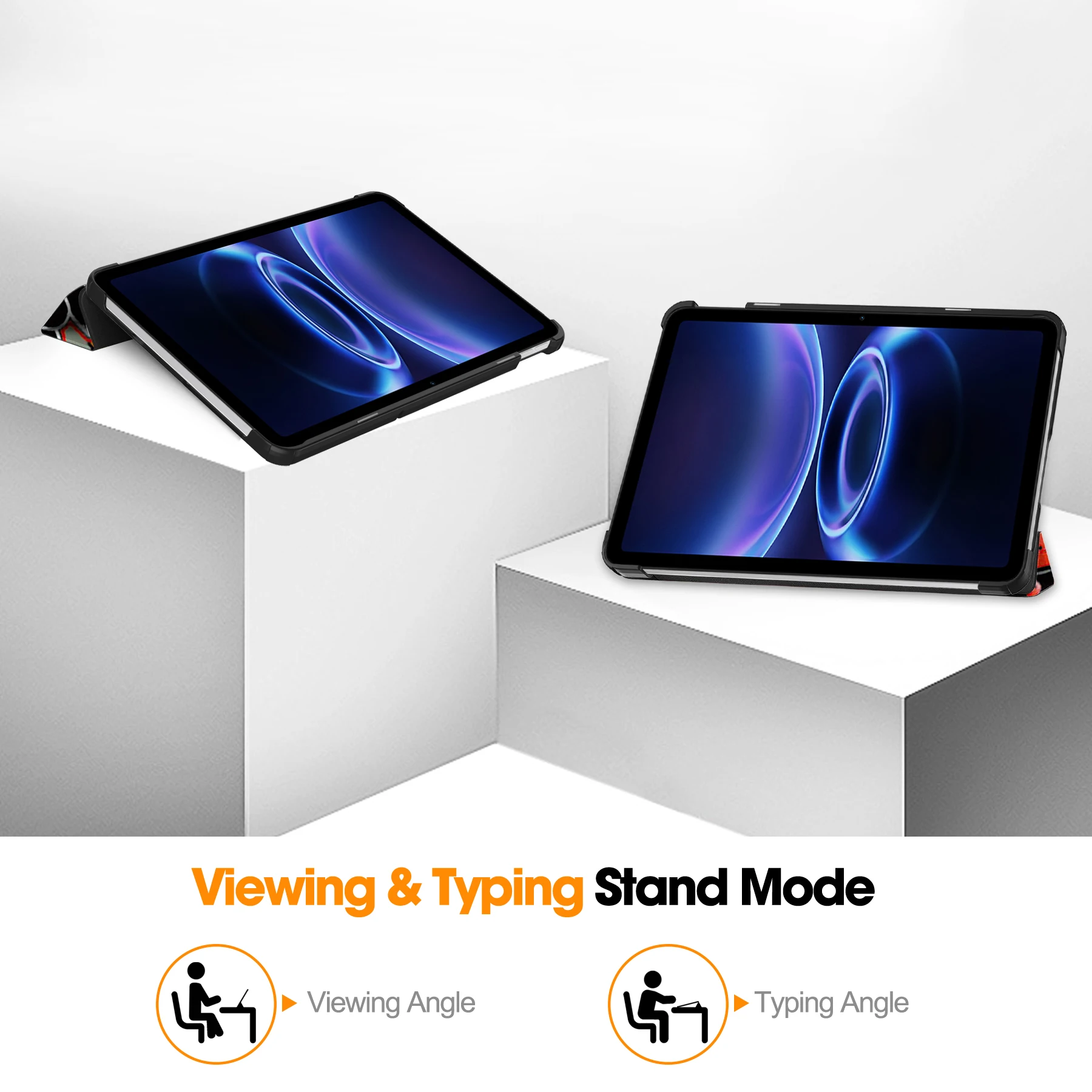 Trifold PU Leather Stand Tablet Cover with Auto Sleep Feature, 9.7-inch Case