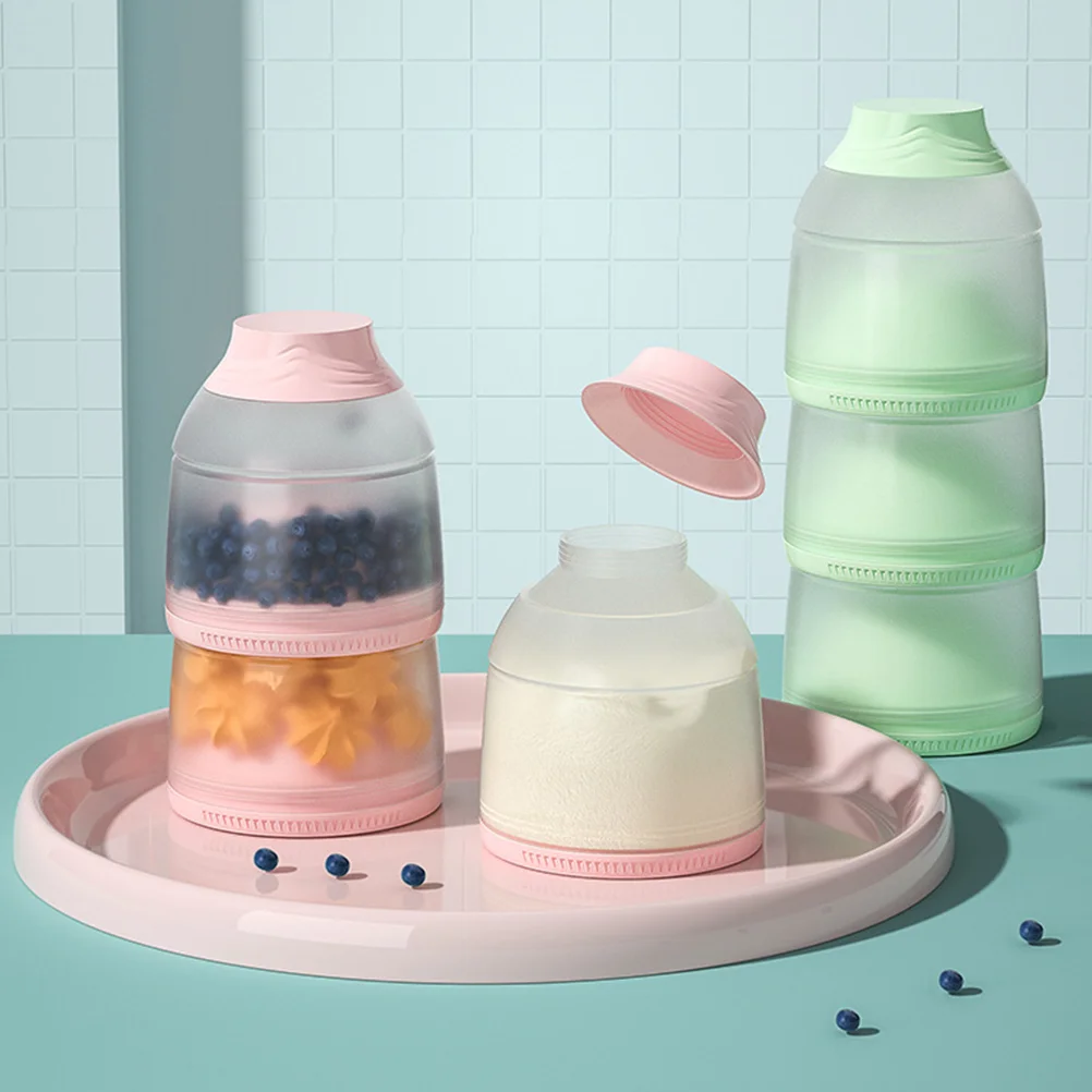 Portable 3 Layers Milk Powder Box Baby Food Storage Container Snack Cups Dispenser Pp Material Formula Feeding Travel