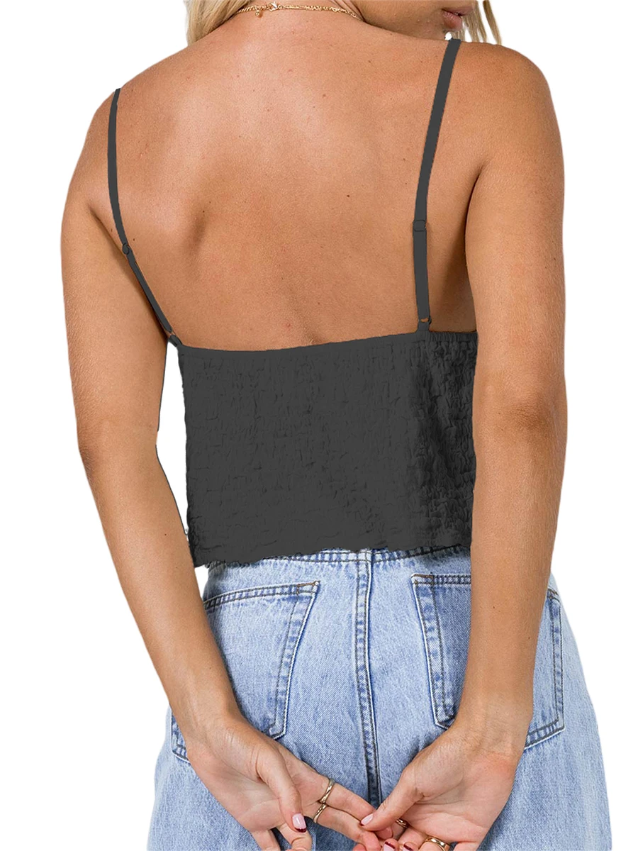 Women s Sleeveless Tie-Up Tank Tops Solid Color Camisoles Summer Casual Streetwear Tops for Everyday Wear