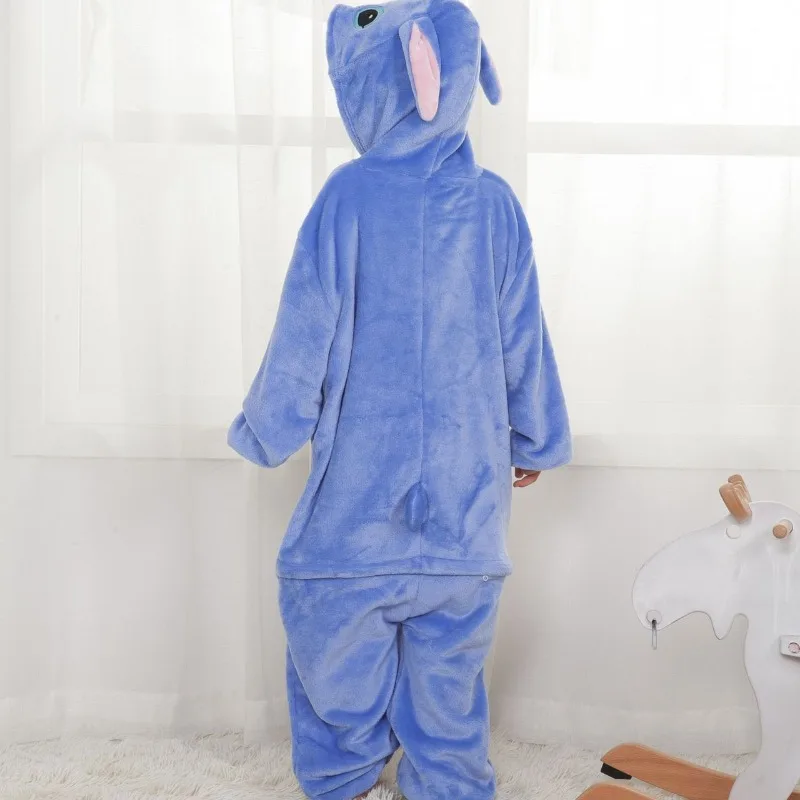Disney Kids Lilo Stitch Cosplay Costumes Jumpsuit Kigurumi Clothes Stitch Child Hooded Loungewear Halloween Boys Girls Clothes kids pajamas