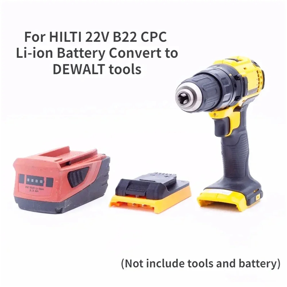 Adapter for HILTI 22V B22 Volt CPC Li-ion Battery Convert to for DeWalt 18V Cordless Tools  (Not include tools and battery)