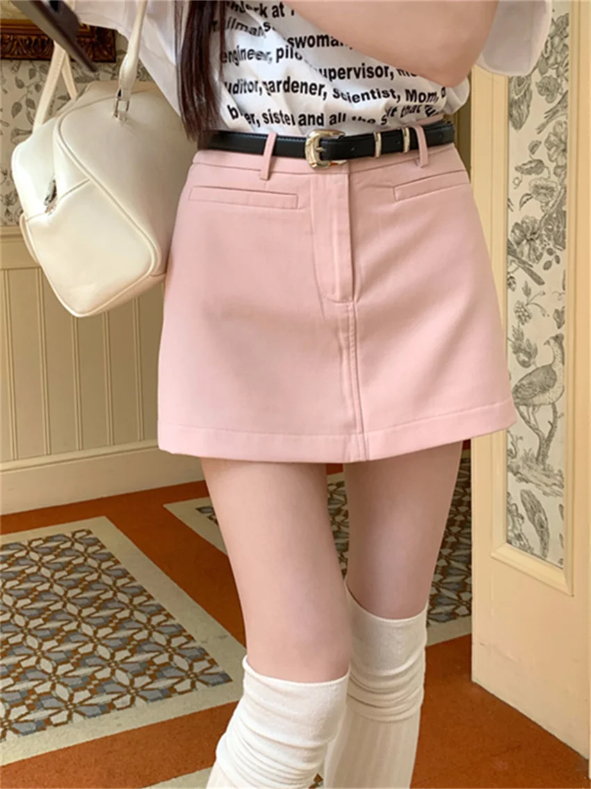 

Alien Kitty Pink Women Mini Skirts Summer Chic Office Lady Bodycon 2023 OL Chic High Waist Sexy Party New Casual Daily Mujer